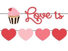 DIY Heart Garland & 'Love is Sweet' garland - Valentine's Party decoration - Digital Download - SVG, PDF, PNG
