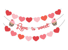 DIY Heart Garland & 'Love is Sweet' garland - Valentine's Party decoration - Digital Download - SVG, PDF, PNG