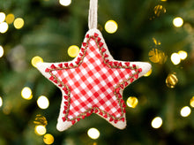 Gingham Christmas Tree Ornaments