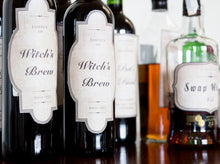 Set of 7 Haunted Mansion Bottle Labels