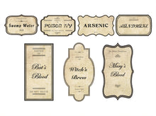 Set of 7 Haunted Mansion Bottle Labels