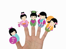 Kokeshi Dolls - Origami Party Decoration - Digital Design - PDF, SVG, DXF, EPS, PNG - Direct Download
