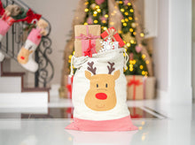Santa Bags with Reindeer Felt Applique