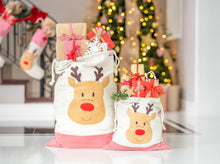 Santa Bags with Reindeer Felt Applique