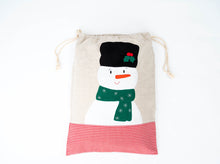 Santa Bags with Snowman Felt Applique