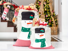 Santa Bags with Snowman Felt Applique