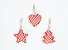 Gingham Christmas Tree Ornaments