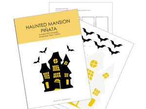 Haunted Mansion Piñata Template - DIY Halloween Haunted House - Party Decor - Download - PDF, SVG