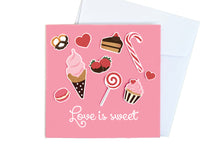 DIY Valentine's Invitation + Envelope  -  'Love is Sweet' Card - Digital Download - SVG, PDF