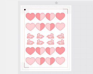 Valentine's Cupcake Toppers and Wrappers - Digital Download - SVG, PDF, PNG