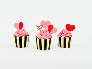 Valentine's Cupcake Toppers and Wrappers - Digital Download - SVG, PDF, PNG