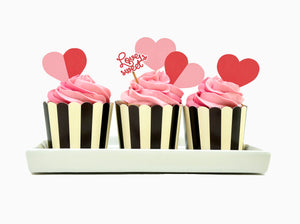 Valentine's Cupcake Toppers and Wrappers - Digital Download - SVG, PDF, PNG