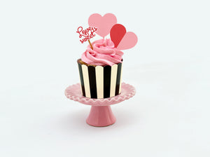 Valentine's Cupcake Toppers and Wrappers - Digital Download - SVG, PDF, PNG