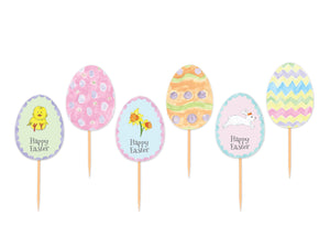 Easter cupcake toppers - 6 designs - Easter decoration - DXF, EPS, SVG, PDF
