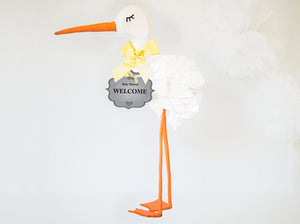 Baby Shower Sign WELCOME and DIY 3D Stork tutorial  - PDF, SVG - Cut files -  DIGITAL DESIGN