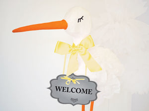 Baby Shower Sign WELCOME and DIY 3D Stork tutorial  - PDF, SVG - Cut files -  DIGITAL DESIGN