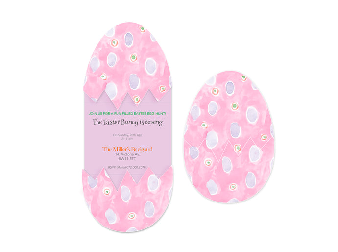 Interactive Painted Egg Easter Invitation - Custom Invitation - Instant Download - Edit Online - PDF, JPG, PNG
