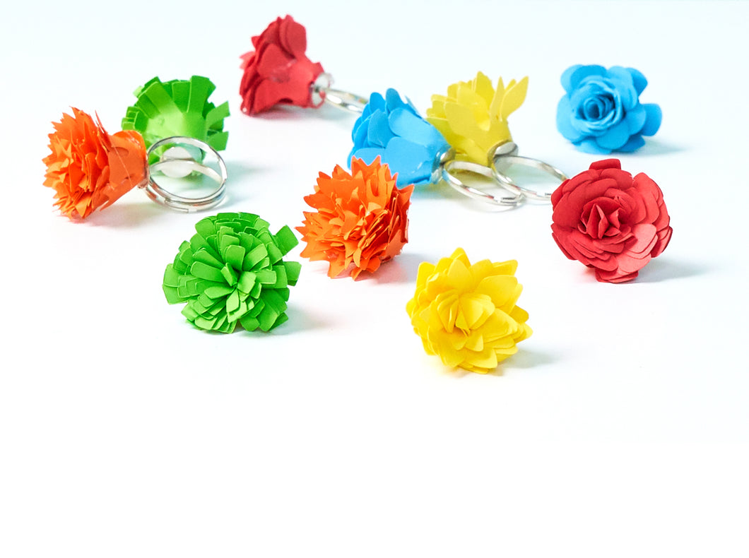 DIY Rolled Paper Flower Rings