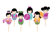 Kokeshi Dolls - Origami Party Decoration - Digital Design - PDF, SVG, DXF, EPS, PNG - Direct Download