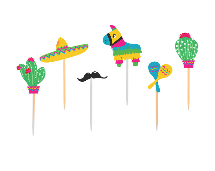 Mexican Party Cupcake Toppers - Digital Design