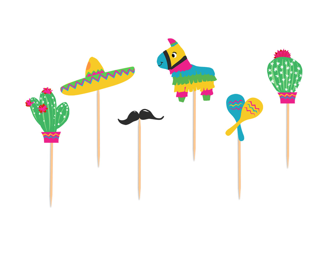 Mexican Party Cupcake Toppers - Digital Design