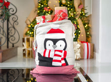 Santa Bags with Penguin Felt Applique
