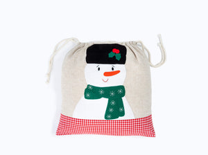 Santa Bags with Snowman Felt Applique